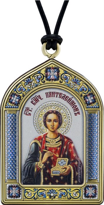 Подвесная Икона Святого Целителя Пантелеимона SIL018