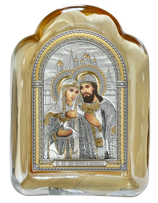 Икона Святых Петра И Февронии SIL053