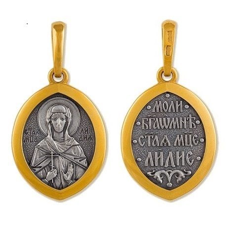 Образок позолоченный Святая мученица Лидия 5.74 гр. 227564 - фото 9352