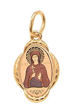 Подвеска золотая Святая мученица Наталия 0.85 гр. 227464