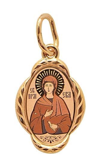 Подвеска золотая Преподобномученица Ева 0.85 гр. 227456