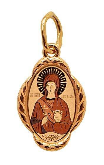 Подвеска золотая Великомученица Анастасия 0.86 гр. 227452