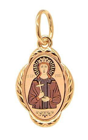 Подвеска золотая Великомученица Ирина 0.86 гр. 227443