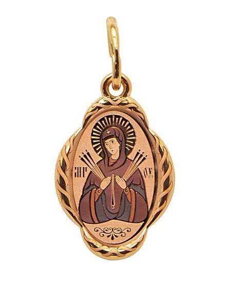 Подвеска золотая Семистрельная Божья Матерь 1.2 гр. 227344
