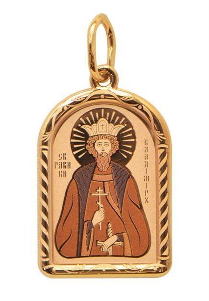 Подвеска золотая Равноапостольный Владимир 1.35 гр. 227300