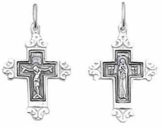 {{photo.Alt || photo.Description || 'Крест серебрянный, Чернение (оксидирование), с корундами, коллекция "Иваново", 1.22 гр.'}}