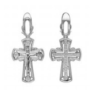 {{photo.Alt || photo.Description || 'Крест серебрянный, с корундами, Спаси и сохрани, Аксиос, 1.88 гр.'}}