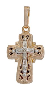 {{photo.Alt || photo.Description || 'Крест серебрянный, Позолота красная 585*, с корундами, Глас, 2.36 гр.'}}