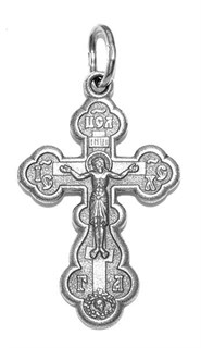 {{photo.Alt || photo.Description || 'Крест серебрянный, Чернение (оксидирование), с корундами, Спаси и сохрани, коллекция "Липецк", 3.48 гр.'}}