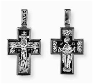 {{photo.Alt || photo.Description || 'Крест серебрянный, Чернение (оксидирование), с корундами, Покров Пресвятой Богородицы, коллекция "Санкт-Петербург", 4.80 гр.'}}