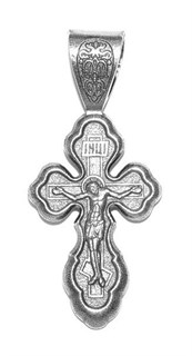 {{photo.Alt || photo.Description || 'Крест серебрянный, Чернение (оксидирование), с корундами, Спаси и сохрани, коллекция "Липецк", 4.40 гр.'}}