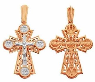 {{photo.Alt || photo.Description || 'Крест серебряный позолоченный (красный) Спаси и Сохрани 2.18 гр.'}}