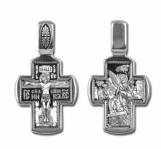 {{photo.Alt || photo.Description || 'Крест серебрянный, Чернение (оксидирование), с корундами, Ангел-Хранитель, коллекция "Санкт-Петербург", 6.59 гр.'}}