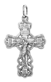 {{photo.Alt || photo.Description || 'Крест серебрянный, Чернение (оксидирование), с корундами, Спаси и сохрани, коллекция "Липецк", 5.33 гр.'}}