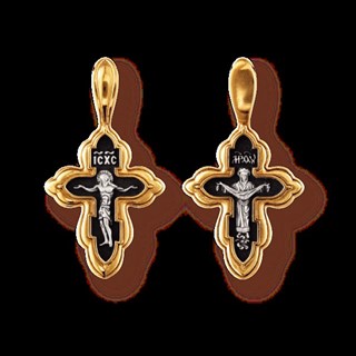 {{photo.Alt || photo.Description || 'Крест серебрянный, Позолота желтая 999* Чернение (оксидирование), с корундами, Покров Пресвятой Богородицы, коллекция "Санкт-Петербург", 2.44 гр.'}}