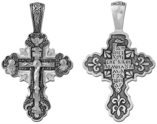 {{photo.Alt || photo.Description || 'Крест серебрянный, Чернение (оксидирование), с корундами, коллекция "Санкт-Петербург", 8.38 гр.'}}