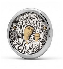 Икона дорожная серебряная Ангел-Хранитель круг 224392