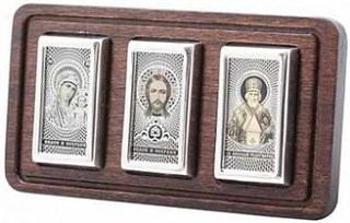 Икона дорожная серебряная Автотриптих 224348