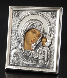 Икона 6*7 прокат серебро Казанская Божья Матерь 239261