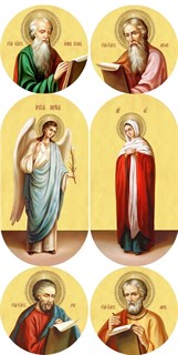 Икона храмовая 20х40 МДФ овальные (комплект 6 шт.) Царские врата живописные 238974