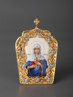 Икона настольная финифть золочение Наталья 238947