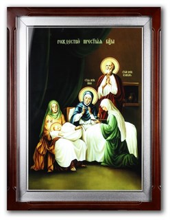 Икона на стекле 32х45 в киоте с подсветкой Рождество Богородицы 238821