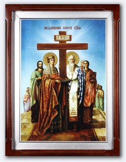 Икона на стекле 40х60 в киоте с подсветкой Воздвижение креста Господня 238803