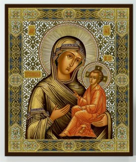 Икона Тихвинской Божьей Матери на дереве 22х26 объёмная 238583