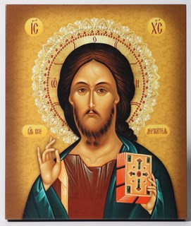 Икона на дереве 22х26 объёмная Спаситель иконописный 238576