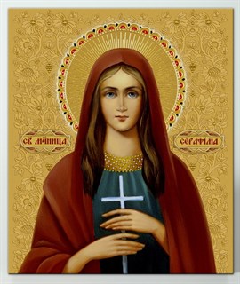 Икона на дереве 22х26 объёмная Серафима 238567