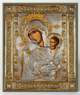 Икона на дереве 22х26 объёмная Отрада и утешение (Богородица) 238554