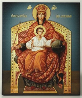 Икона на дереве 22х26 объёмная Державная 238517