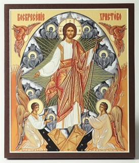 Икона на дереве 22х26 объёмная Воскресение Христово 238511