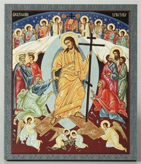 Икона на дереве 22х26 объёмная Воскресение Христово 238510