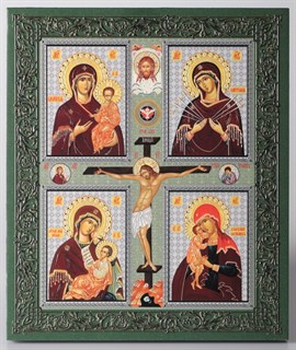 Икона на дереве 22х26 объёмная Четырехчастная 238501