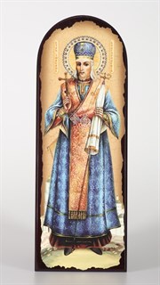 Икона на дереве 18х50 арочная объёмная Иоасаф Белгородский 238441