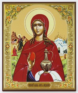 Икона Мария Магдалина на дереве 33х40 объемная 238363
