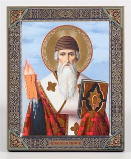 Икона Спиридон Тримифунтский на дереве 18*24 с ковчегом 237754