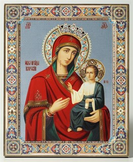 Икона на дереве 18*24 с ковчегом Иверская Божья Матерь 237694