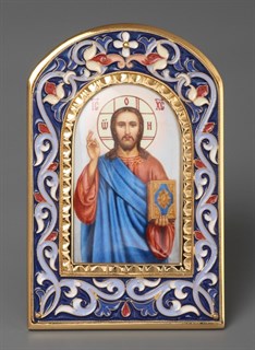 Икона именная эмальиз финифти золочение Господь Вседержитель 237555