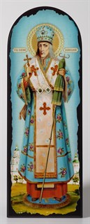 Икона на дереве 18х50 арочная объёмная Иосаф Белгородский 3 237536