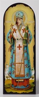 Икона на дереве 18х50 арочная объёмная Иосаф Белгородский 4 237535