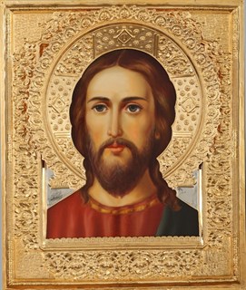 Икона живописная в ризе 40х50 объемная золочение Спаситель 237470