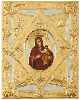 Икона живописная в ризе 30х40 объемная золочение Неопалимая Купина 237437