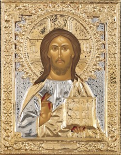 Икона живописная в ризе 18х24 объемная золочение Спаситель 237316