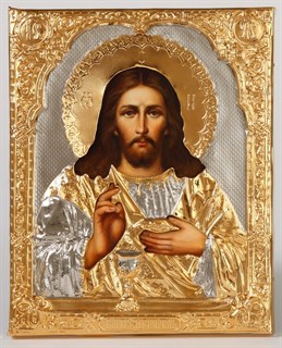 Икона живописная в ризе 18х24 объемная золочение Спаситель 237312