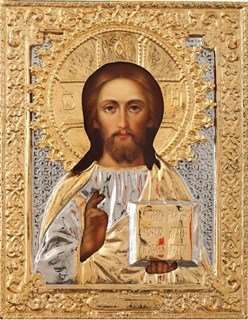 Икона живописная в ризе 18х24 объемная золочение Спаситель 237280