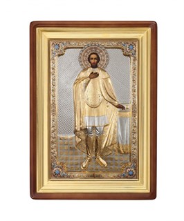 Икона Александр Невский живописная в киоте 85х130 эмаль 237260