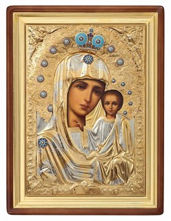 Икона живописная в киоте 75х105 эмаль Казанская Божья Матерь 237256