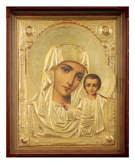 Икона живописная в киоте 70х90 золочение Казанская Божья Матерь 237253